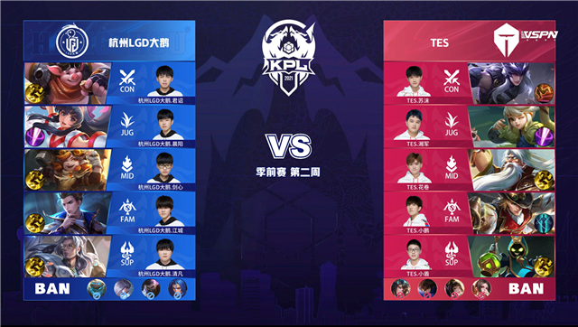 03月18日 2021年KPL春季赛 季前赛 LGD大鹅 vs TES 全场录像
