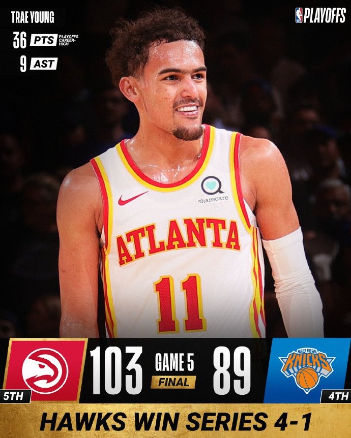06月03日 NBA季后赛首轮G5 老鹰vs尼克斯 全场录像