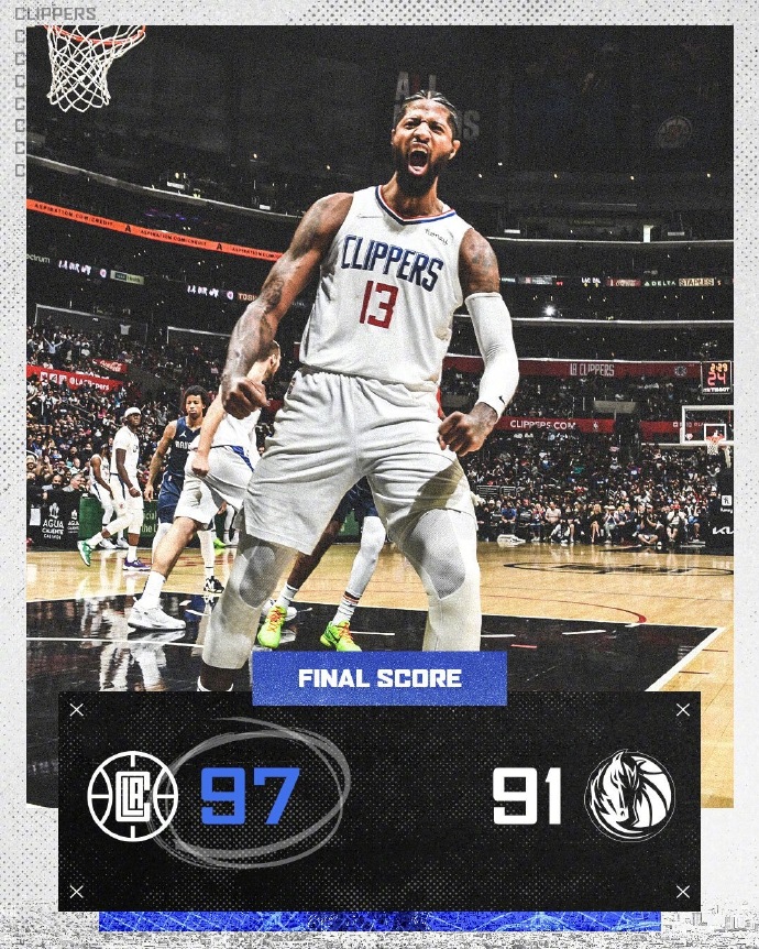 11月22日 NBA常规赛 独行侠vs快船 全场录像
