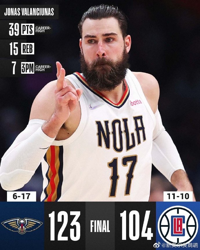 11月30日 NBA常规赛 鹈鹕vs快船 全场录像
