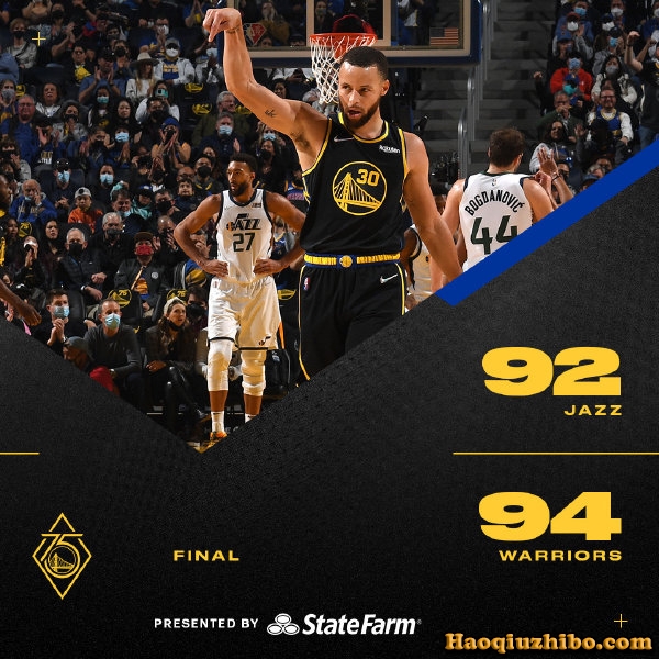 01月24日 NBA常规赛 爵士vs勇士 全场录像