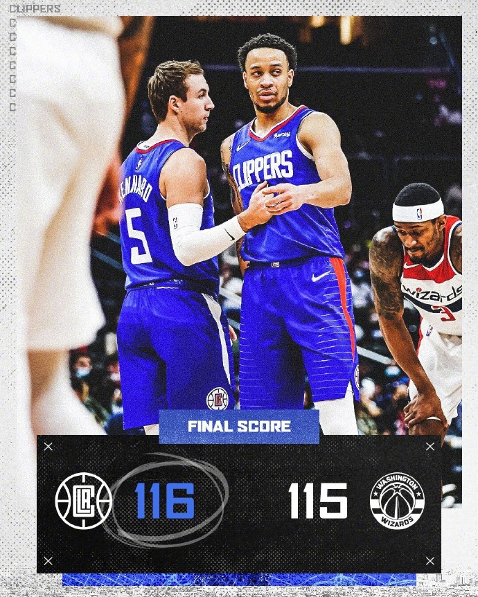 01月26日 NBA常规赛 快船vs奇才 全场录像