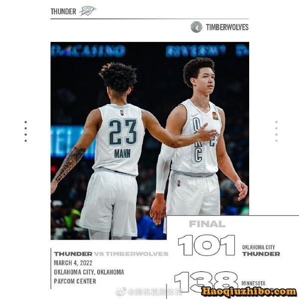 03月05日 NBA常规赛 森林狼vs雷霆 全场录像