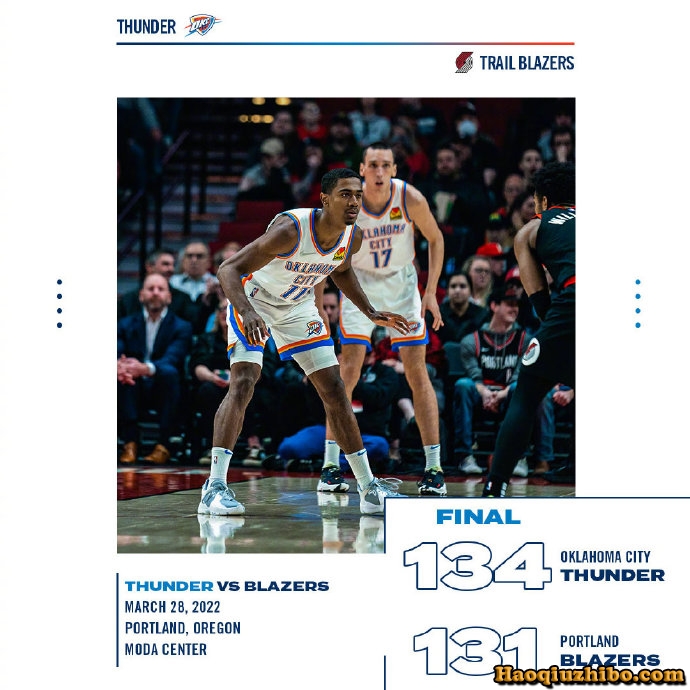 03月29日 NBA常规赛 雷霆vs开拓者 全场录像