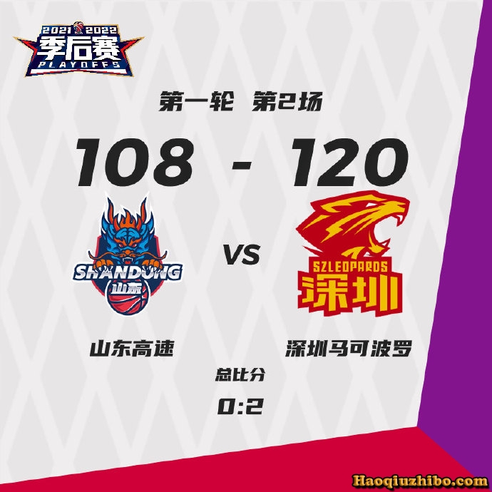 04月04日 CBA季后赛首轮G2 山东vs深圳 全场录像
