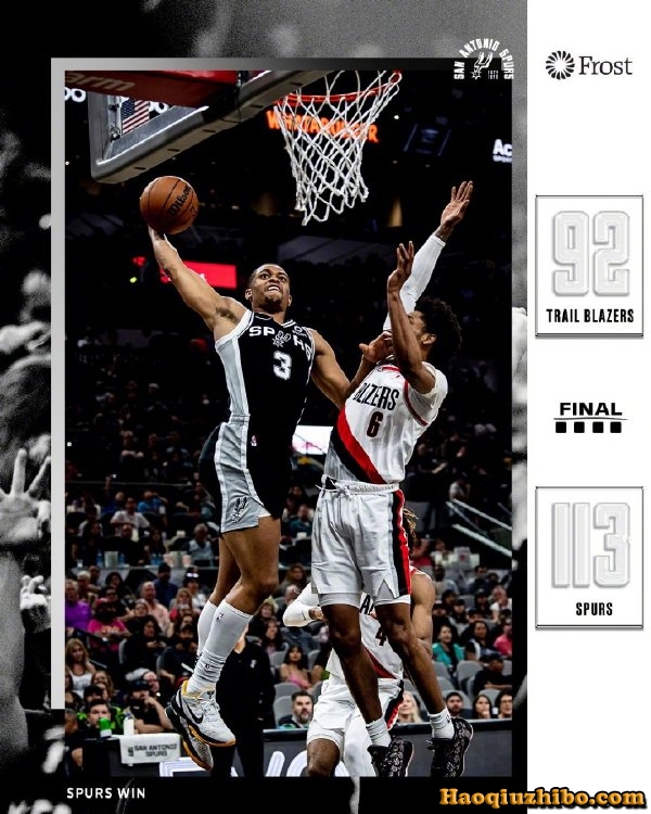 04月04日 NBA常规赛 开拓者vs马刺 全场录像