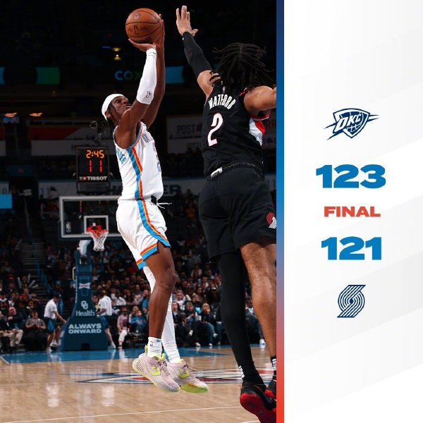 12月20日 NBA常规赛 开拓者vs雷霆 全场录像