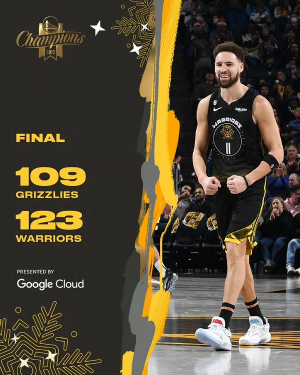 12月26日 NBA圣诞大战 灰熊vs勇士 全场录像