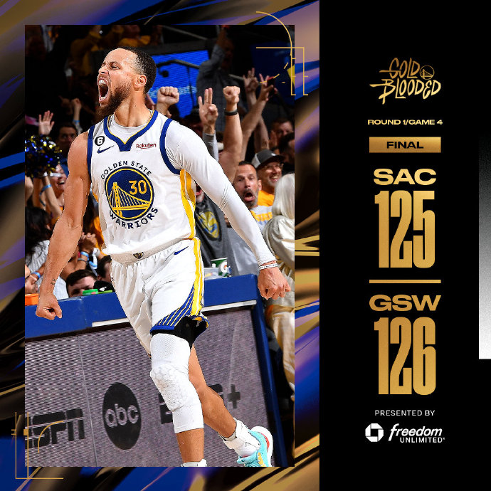 04月24日 NBA季后赛首轮G4 国王vs勇士 全场录像