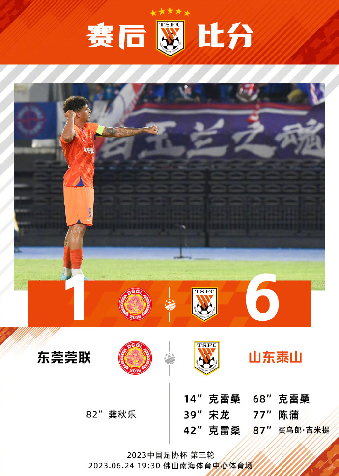 06月24日 足协杯第3轮 东莞莞联vs山东泰山队 全场录像