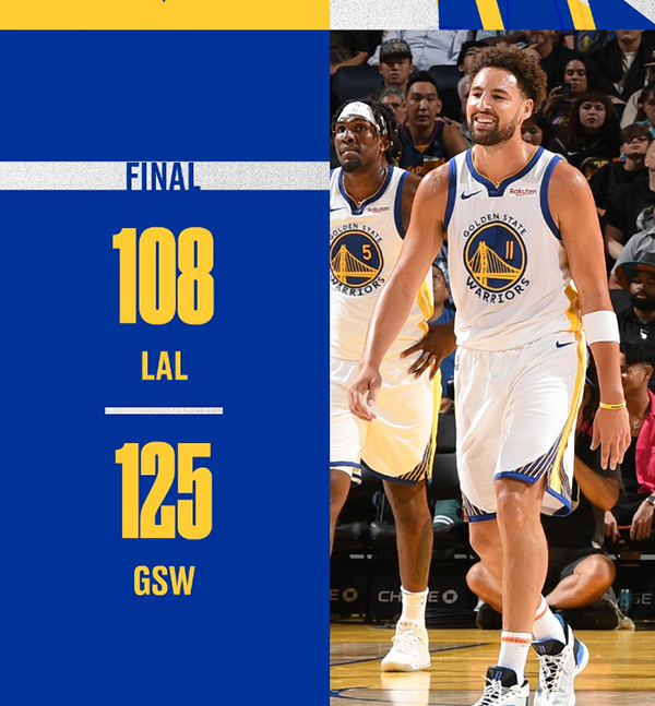 10月08日 NBA季前赛 湖人vs勇士 全场录像