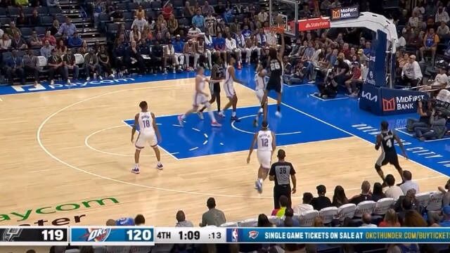 2023.10.10NBA全场录像回放 马刺vs雷霆